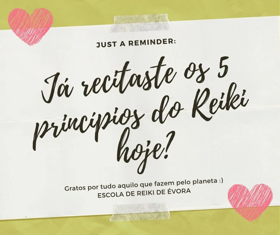 Os 5 princípios do Reiki ilustrados